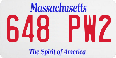 MA license plate 648PW2