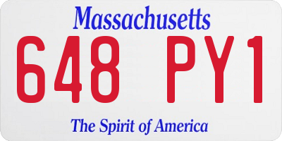 MA license plate 648PY1