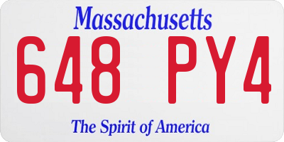 MA license plate 648PY4