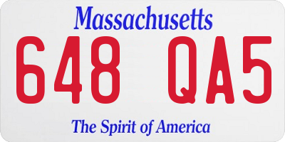 MA license plate 648QA5