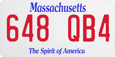 MA license plate 648QB4