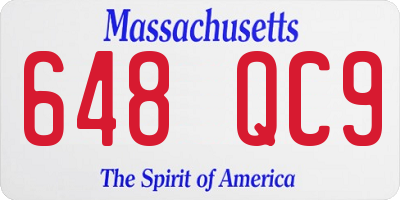 MA license plate 648QC9