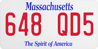 MA license plate 648QD5