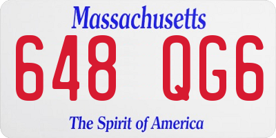 MA license plate 648QG6