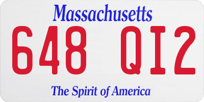 MA license plate 648QI2