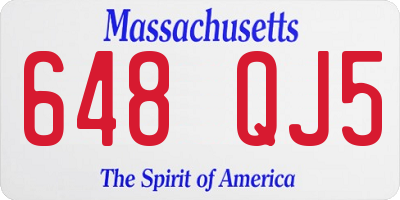 MA license plate 648QJ5