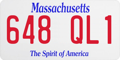 MA license plate 648QL1