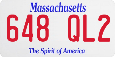 MA license plate 648QL2