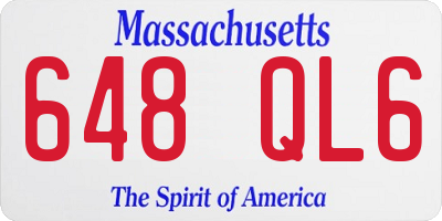 MA license plate 648QL6