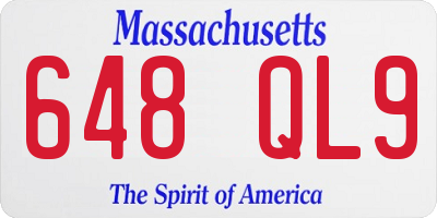 MA license plate 648QL9