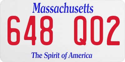 MA license plate 648QO2