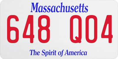 MA license plate 648QO4