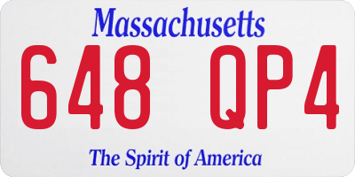 MA license plate 648QP4
