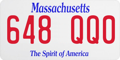 MA license plate 648QQ0