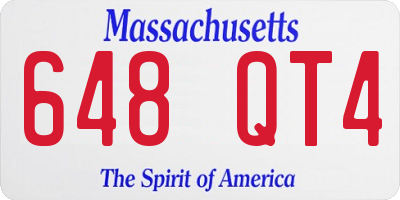 MA license plate 648QT4