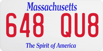 MA license plate 648QU8