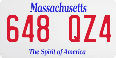 MA license plate 648QZ4