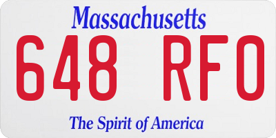 MA license plate 648RF0