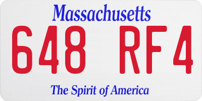 MA license plate 648RF4