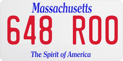 MA license plate 648RO0