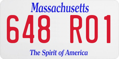 MA license plate 648RO1