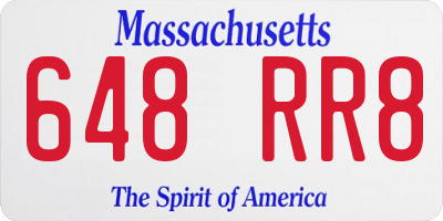 MA license plate 648RR8