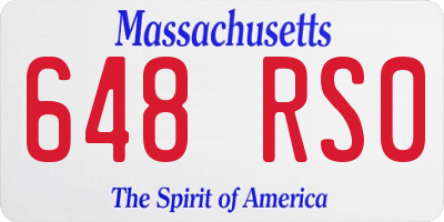 MA license plate 648RS0