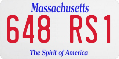 MA license plate 648RS1