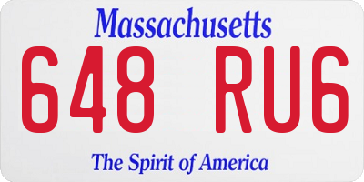 MA license plate 648RU6