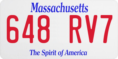 MA license plate 648RV7