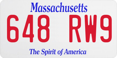MA license plate 648RW9