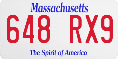 MA license plate 648RX9