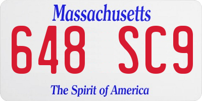 MA license plate 648SC9