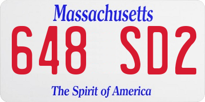 MA license plate 648SD2