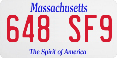 MA license plate 648SF9