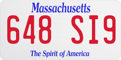 MA license plate 648SI9