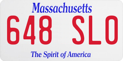 MA license plate 648SL0