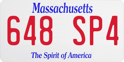 MA license plate 648SP4