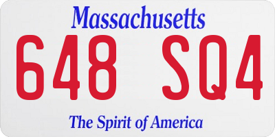MA license plate 648SQ4