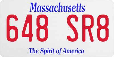 MA license plate 648SR8