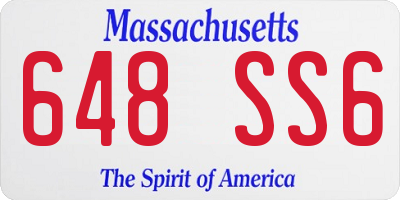 MA license plate 648SS6