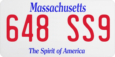 MA license plate 648SS9