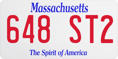 MA license plate 648ST2