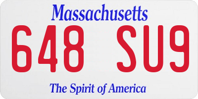 MA license plate 648SU9