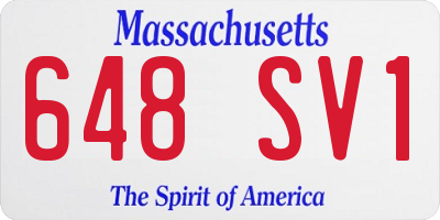 MA license plate 648SV1