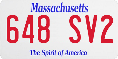 MA license plate 648SV2