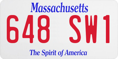 MA license plate 648SW1