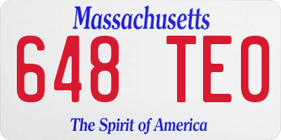 MA license plate 648TE0