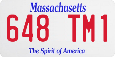 MA license plate 648TM1