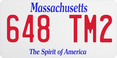 MA license plate 648TM2